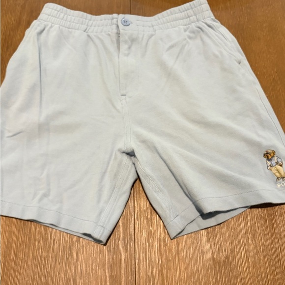 Polo by Ralph Lauren Kids Light Blue Shorts Embroidered Bear Size M - Picture 2 of 5